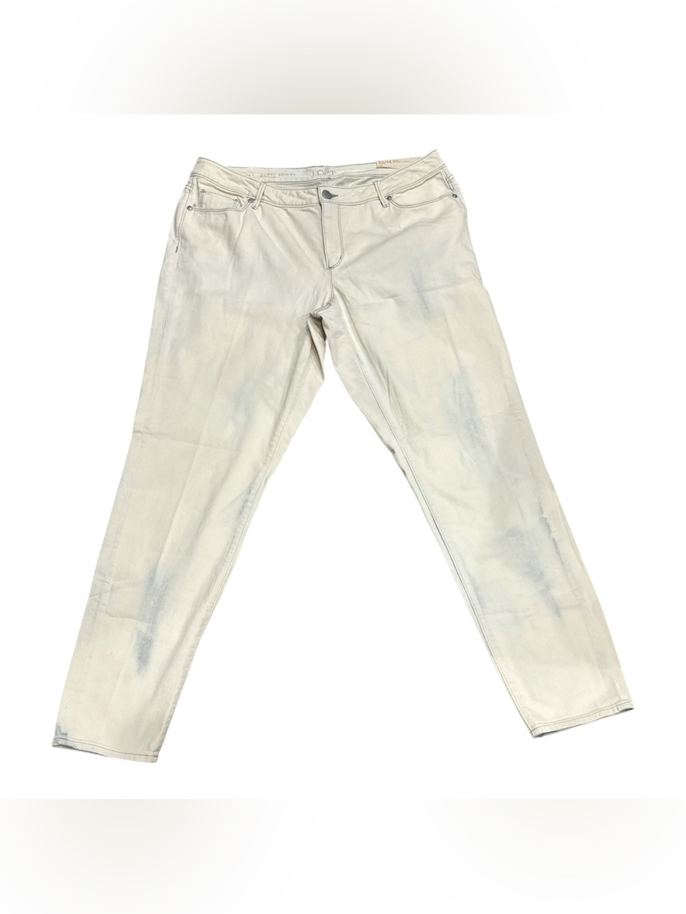 NWT Ann Taylor Loft Jeans 14 Tall Curvy Ankle Skinny White Wash Denim $69 Retail